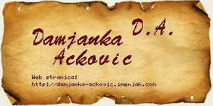 Damjanka Acković vizit kartica